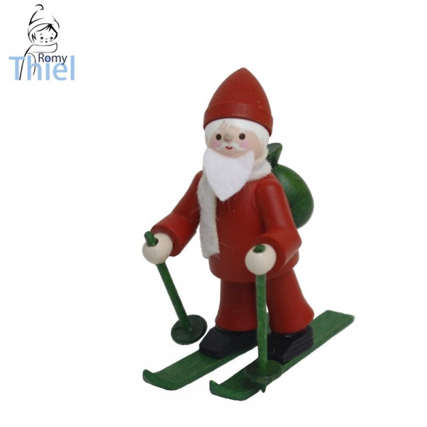 Nikolaus auf Ski, bunt - Höhe ca. 6 cm