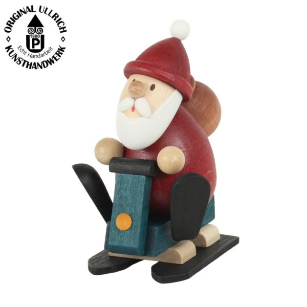 Weihnachtsmann mit Snowmobil, modern, BxH: 7,0cm x 10,5cm , ULLRICH® Kunsthandwerk