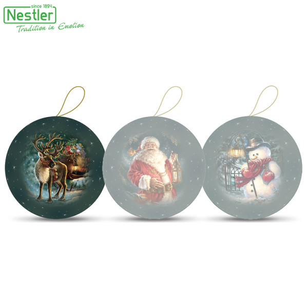 Nestler Weihnachtskugel mit Henkel - Dezembernächte, 8 cm Motiv "Rentier"