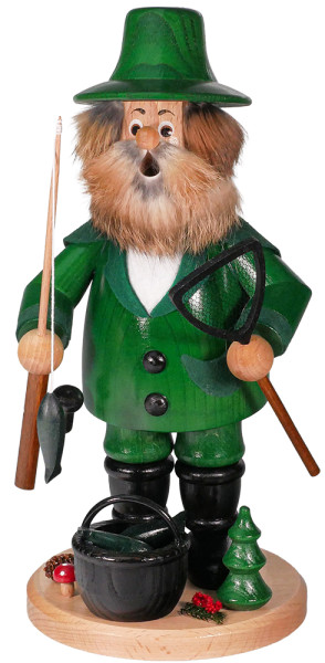 Erzgebirgische Räucherfigur Angler ca. 24 cm Drechselwerkstatt Uhlig