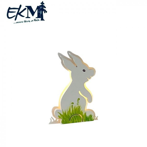 Design Klick mit Glas Hase weiß 11 cm EKM Erzgebirgs Kunstwerkstatt Markl