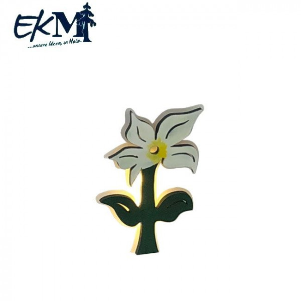 Design Klick mit Glas Blume grün weiß 11 cm EKM Erzgebirgs Kunstwerkstatt Markl