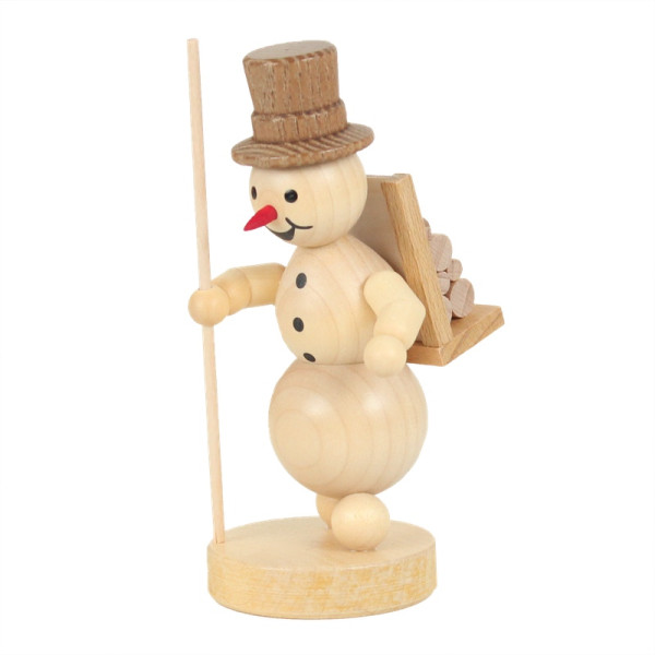 Schneemann mit Kiepe Drechslerei Volkmar Wagner