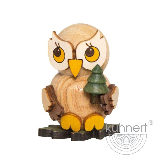 Kuhnert Holzfigur Eulenkind mit Baum Kuhnert Artikel 37408, Höhe ca. 4 cm