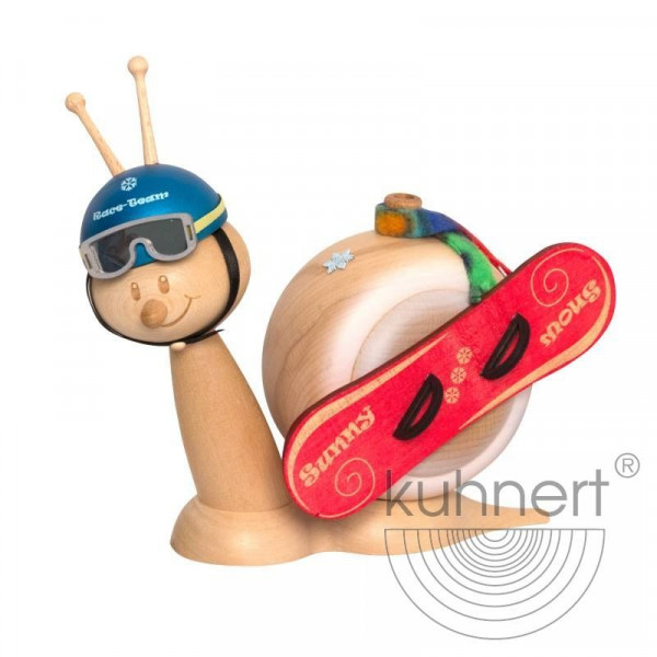 Kuhnert Erzgebirgische Räucherfigur Snowboardschnecke