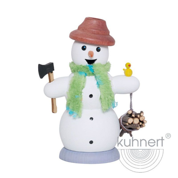 Räucherfigur Schneemann Holzsammler Höhe ca. 13 cm, Artikel 35023