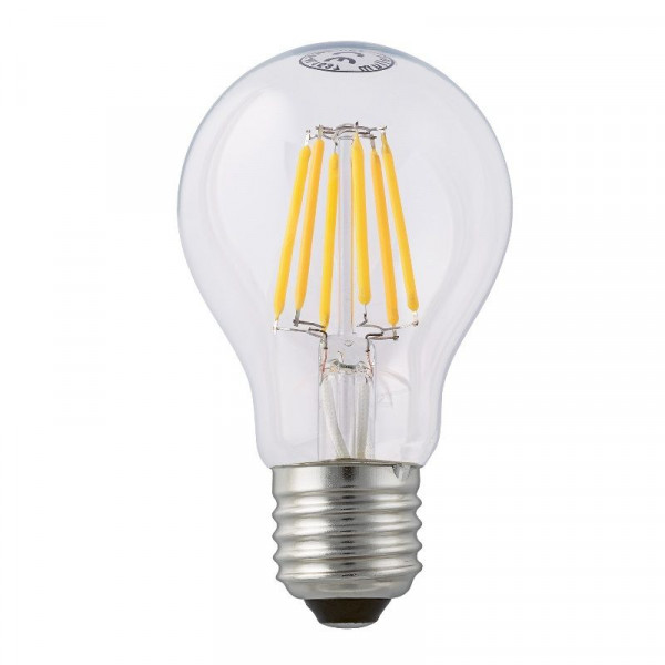 LED-Tropfenlampe E27, 7Watt (entspr.60 W Glühl.), klar 300 ° Abstrahl-Winkel durch "Glühfaden-Technik"