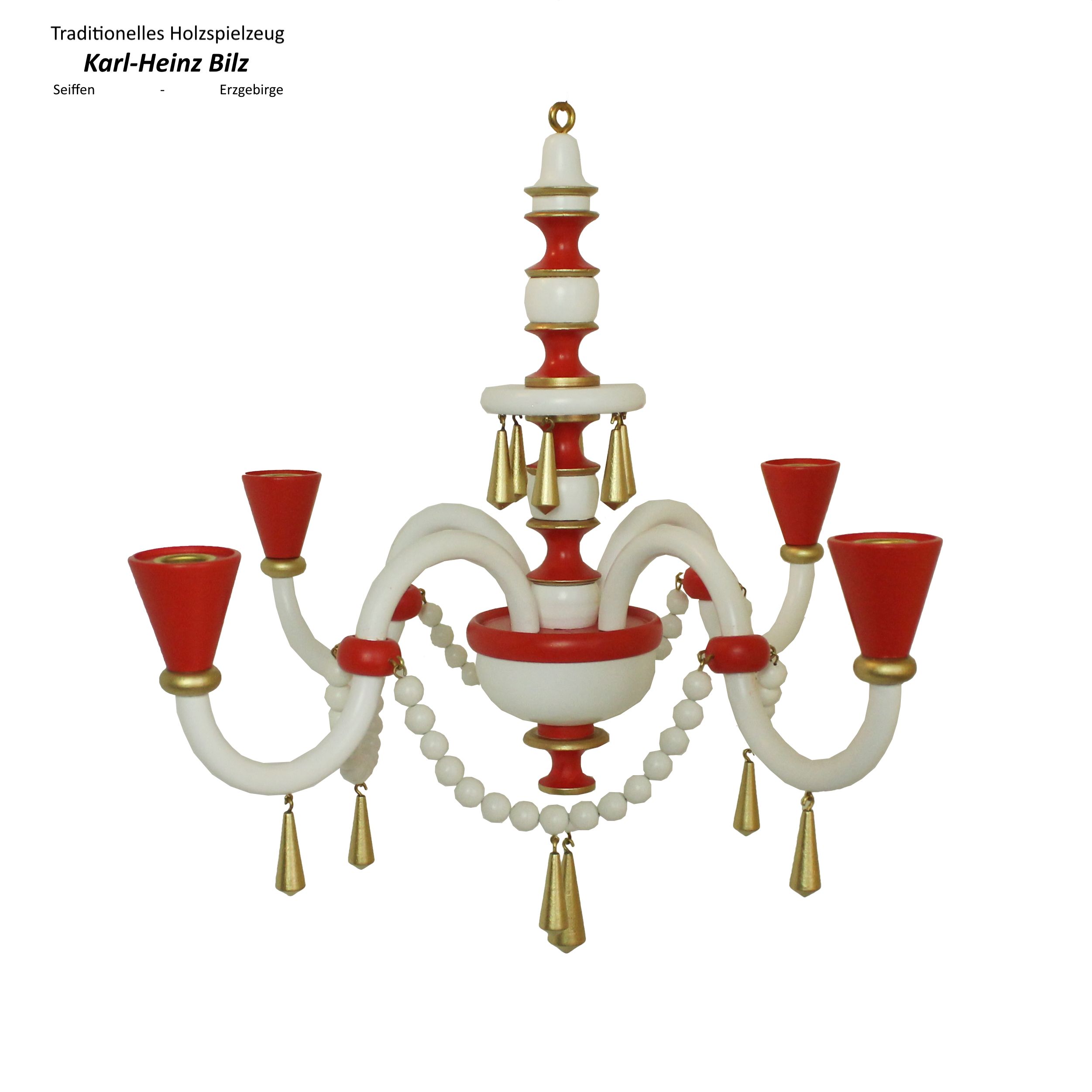 Erzgebirgische Leuchterspinne für 4 Kerzen weiß 220002W KarlHeinz