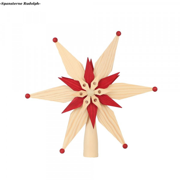 Erzgebirgische Christbaumspitze 418 rot D= 28 cm Baum-und Fensterschmuck Rudolph