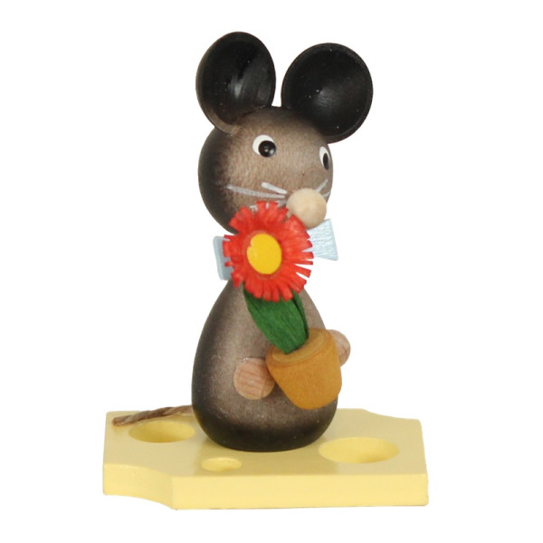 Mäusekind mit Blumen - Mäusekinder von Zenker Holzkunst Seiffen