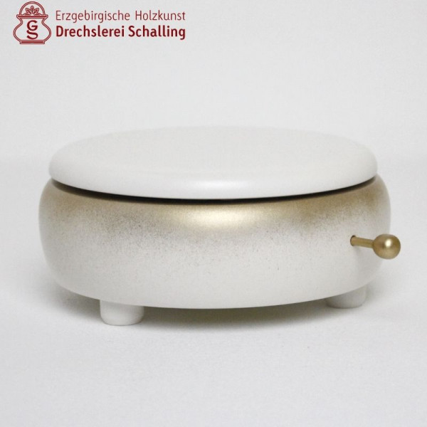 Spieldose Musikdose leer, weiß,18 stimmig Drechslerei Thomas Schalling Seiffen - Made in Germany -