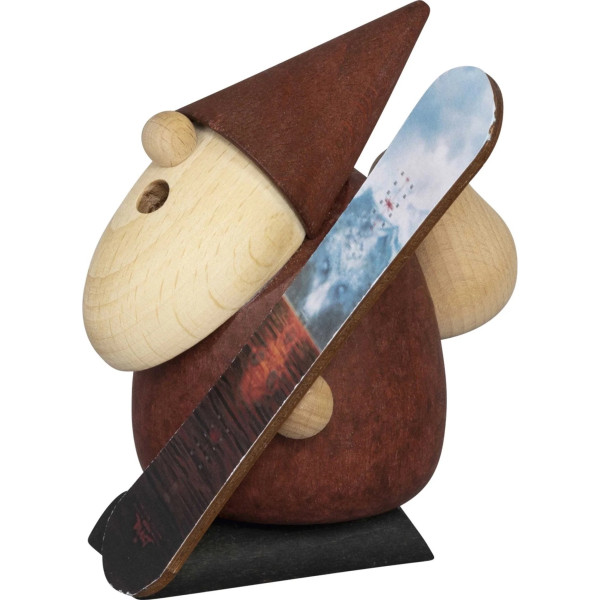 Saico Räucherfigur Weihnachtsmann Snowboarder Qualität aus dem Erzgebirge - Made in Germany