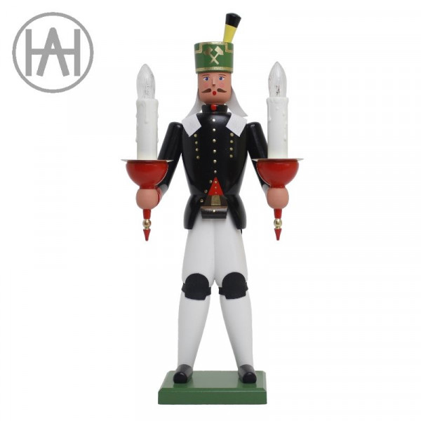 Traditionsfigur Lichterbergmann farbig,el. beleuchtet, 29 cm Handarbeit von Andreas Hegewald Seiffen