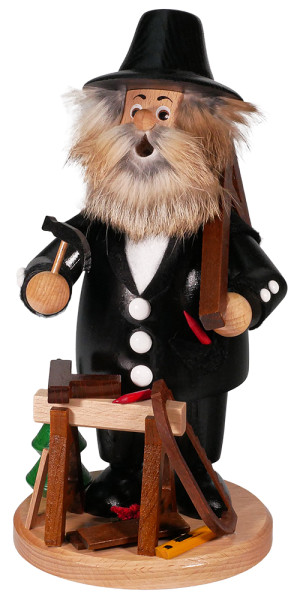 Erzgebirgische Räucherfigur Zimmermann ca. 24 cm Drechselwerkstatt Uhlig