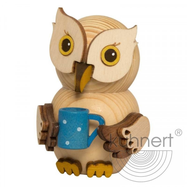 Kuhnert Holzfigur Minieule mit Becher Kuhnert Artikel 37303, Höhe ca. 7 cm