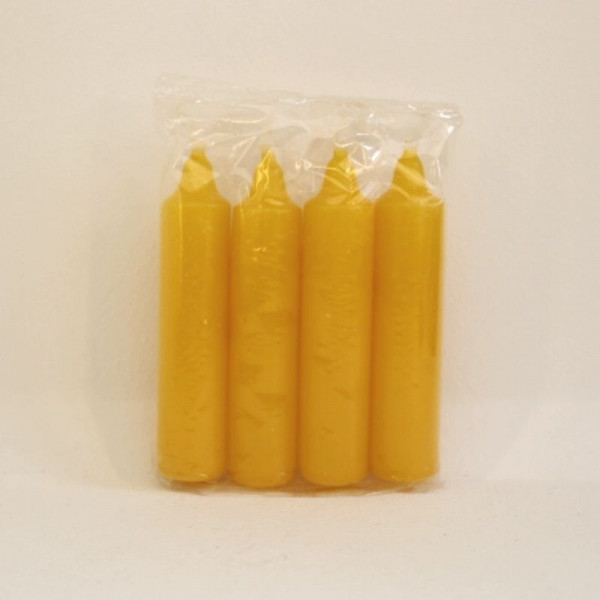 4 Baumkerzen 4-12/500 gelb Größe ca. 23 x 100 mm