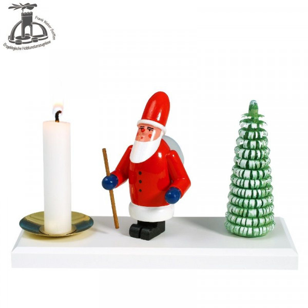 Kerzenhalter "Weihnachtsmann mit Baum"