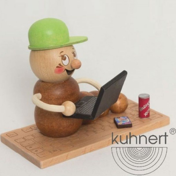 Erzgebirgische Räucherfigur Computerwurm Rudi, Artikel 37024