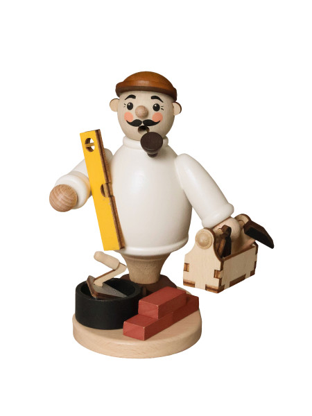 Räucherfigur Maurer, 12,5 cm Zeidler Holzkunst Seiffen - Echt Erzgebirge -