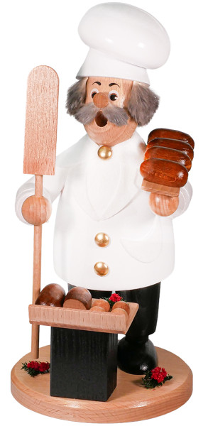 Erzgebirgische Räucherfigur Bäcker ca. 24 cm Drechselwerkstatt Uhlig