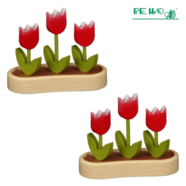 Tulpen natur-rot 2er Set Bestückung Vario Echt Erzgebirge