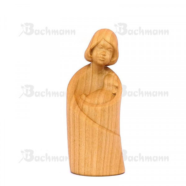 Gloria Krippenfigur Mädchen mit Huhn, Kirsche, 16 cm* Holzschnitzerei Konrad Bachmann, Südtirol