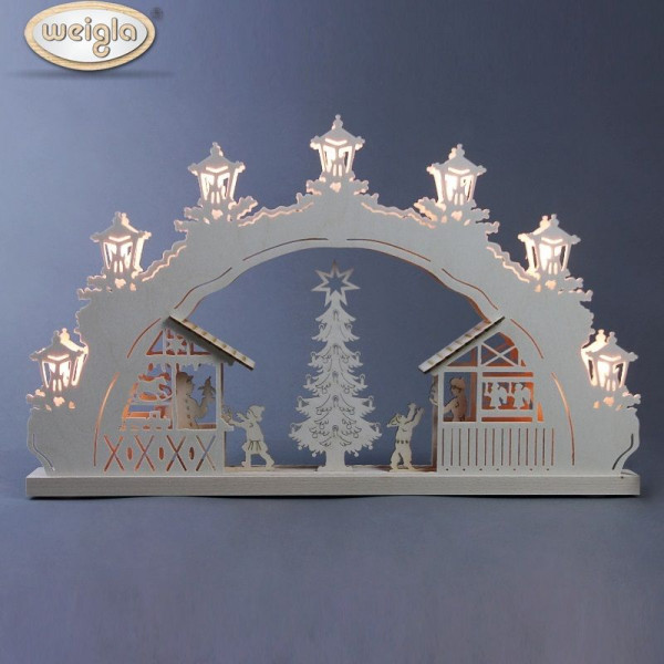 Schwibbogen 7 flammig "Weihnachtsmarkt"