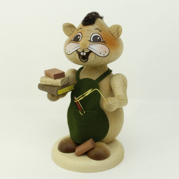 Familie Körnlein - Rauchfigur "Bücherhamster"mittel ca 19 cm