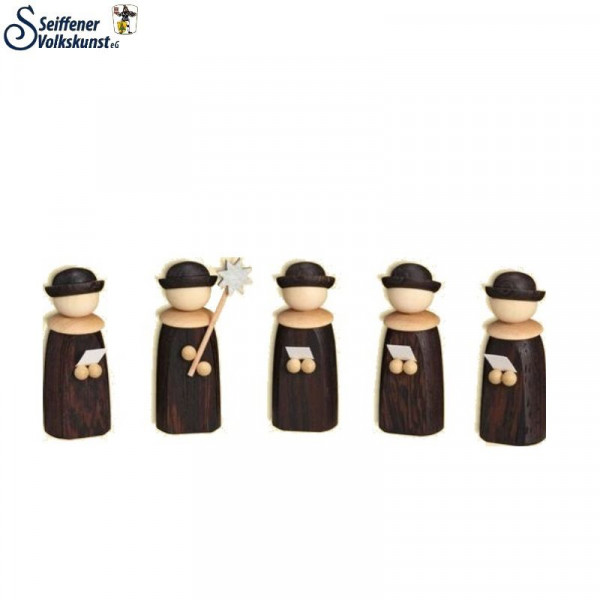 Miniatur Bestückung Kurrendefiguren, Edelholz, 5 teilig