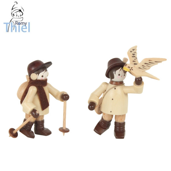 Wanderer & Falkner, natur - Höhe ca. 6,5 cm Volkskunstwerkstatt Romy Thiel