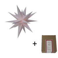 Annaberger Faltstern Nr. 3 (35 cm) weiß mit Beleuchtung Original Erzgebirgischer Faltstern Annaberger Faltstern Nr. 3 (35 cm) weiß mit Beleuchtung Original Erzgebirgischer Faltstern