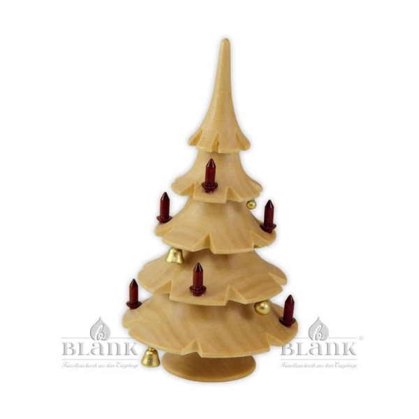 Blank Weihnachtsbaum mit Glöckchen natur Höhe: ca. 12 cm, Blank Grünhainichen