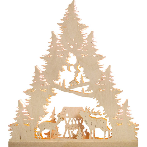 Lichterspitze 7 flammig Hirschfamilie Qualität aus dem Erzgebirge - Made in Germany