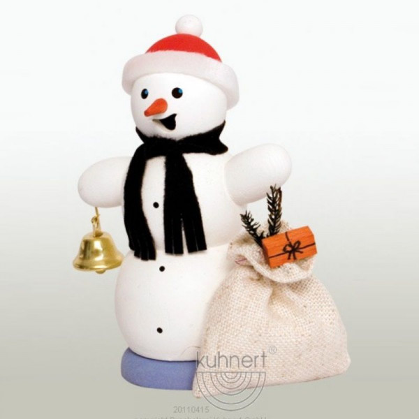 Räucherfigur Schneemann mit Geschenkesack