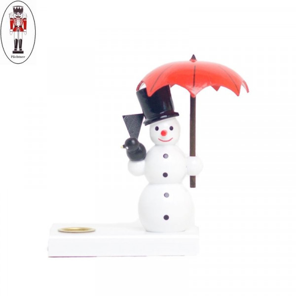 Kerzenhalter Schneemann mit Schirm geöffet, 10 cm