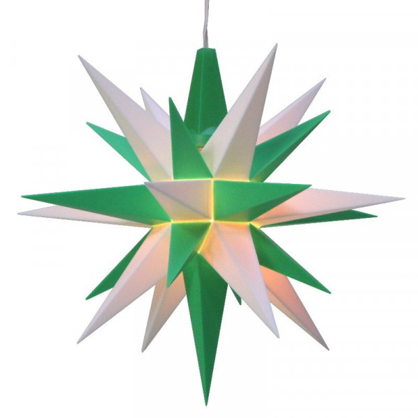 Herrnhuter Adventsstern Kunststoff 13 cm Weiß-Grün