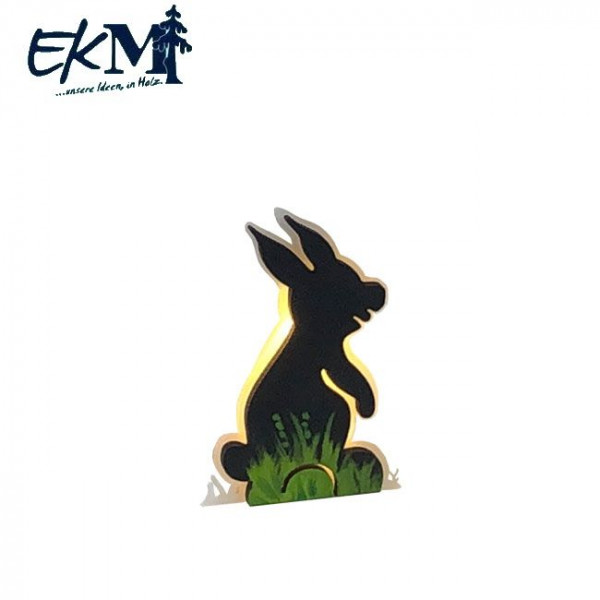 Design Klick mit Glas Hase dunkelbraun 11 cm EKM Erzgebirgs Kunstwerkstatt Markl