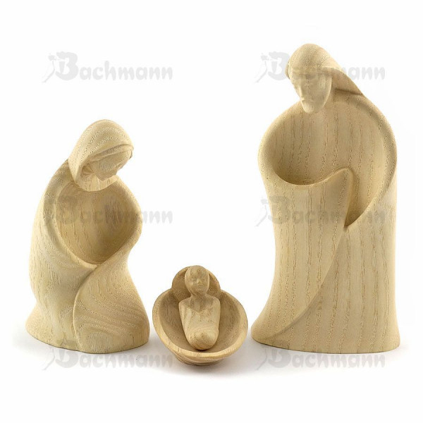 Krippenfiguren Heilige Familie Esche, 4-teilig, 12 cm* Holzschnitzerei Bachmann, Südtirol