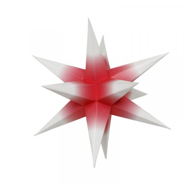 Zwickauer Adventsstern Papier 16 cm rot mit weißen Spitzen