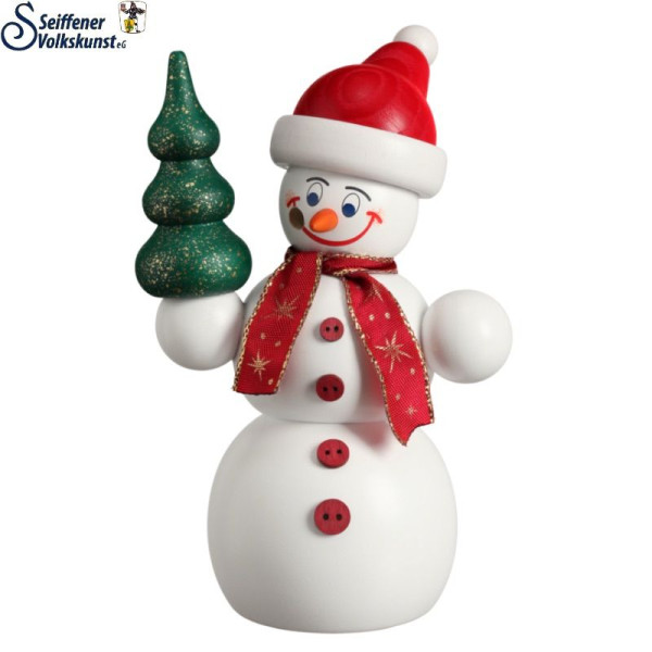 Räucherfigur Weihnachts Schneemann 15 cm Seiffener Volkskunst e.G. - Original Erzgebirge