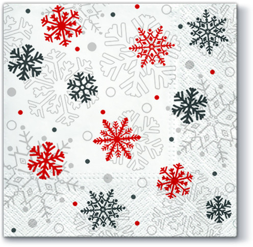 Papierservietten Schneeflocken farbig 20 Stück