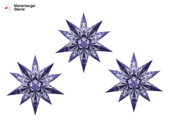 Marienberger Sterne (Papiersterne) 3er Set Fußball-Aue 3 Marienberger Sterne 16 cm ohne Beleuchungsset & Netzgerät
