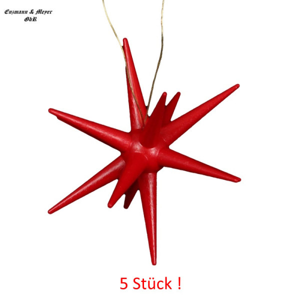 Baumbehang 5 Sterne rot, ca. 8,5 cm Enzmann und Meyer Drechselwerkstätten
